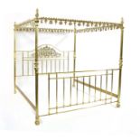 An Emperor size four poster bedstead,