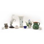 A collection of Austrian porcelain and enamel wares,