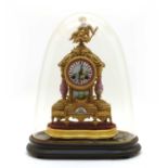 A late 19th century French gilt cased mantle clock,