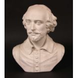 Shakespeare, a 19th century parian bust,