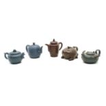 A collection of five Chinese Yixing zisha teapots,