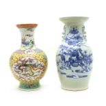 A Chinese blue and white vase,