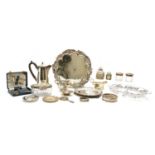 A collection of silver and silver plated items