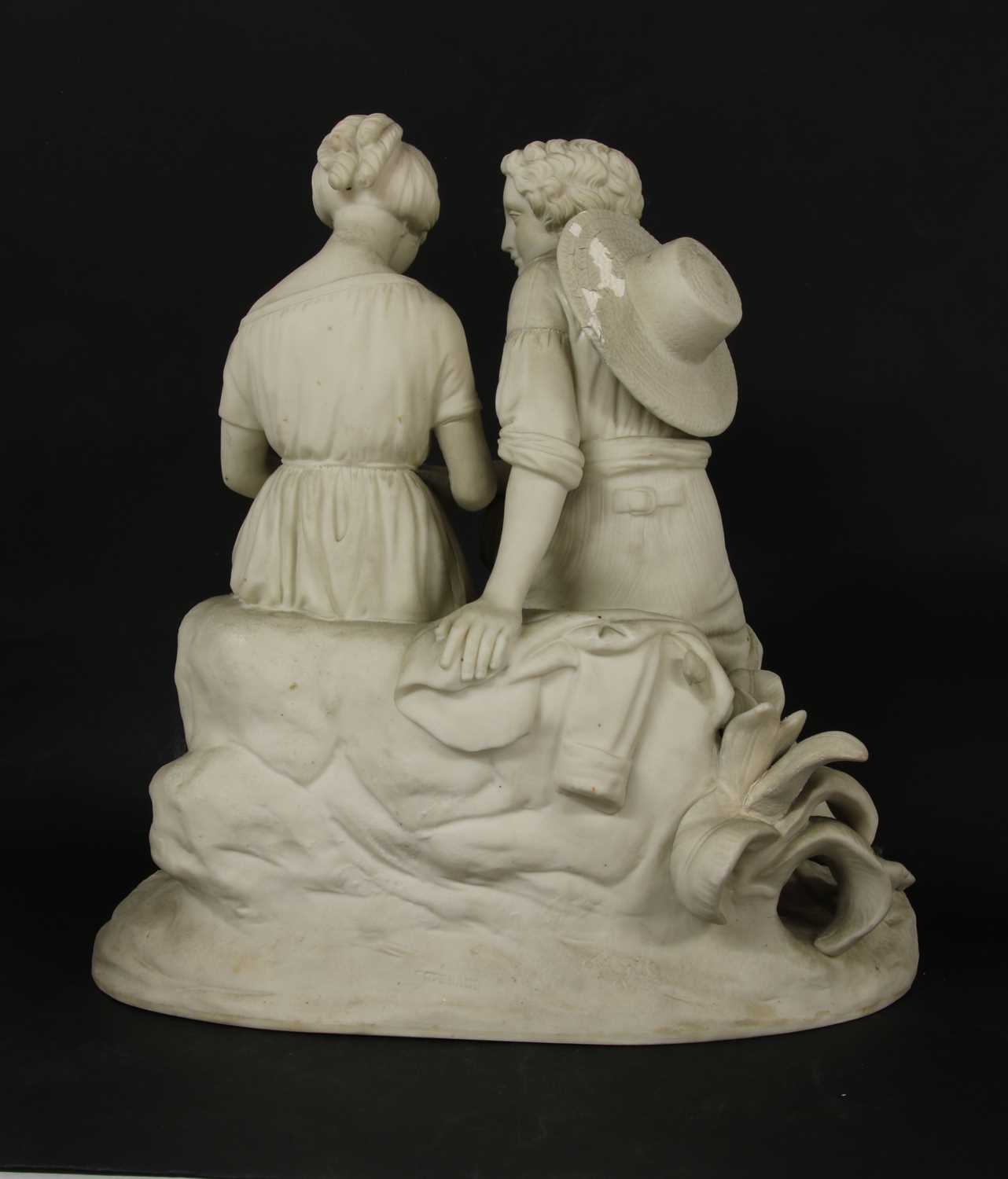 Paul and Virginia, a Copeland parian figure group modelled by Cumberworth, - Image 3 of 3