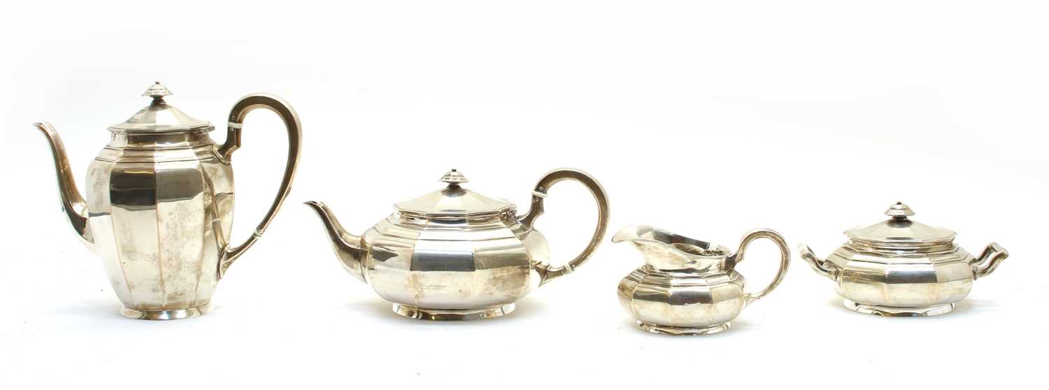 A Continental silver five piece tea service,