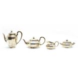 A Continental silver five piece tea service,