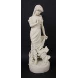 New Friends, a Copeland parian figure with small dog,