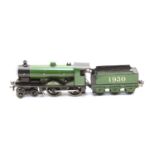 A Bassett-Lowke 'Duke of York' 1930 '0' gauge 4-4-0 clockwork locomotive and tender,