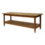 A pine top worktable,