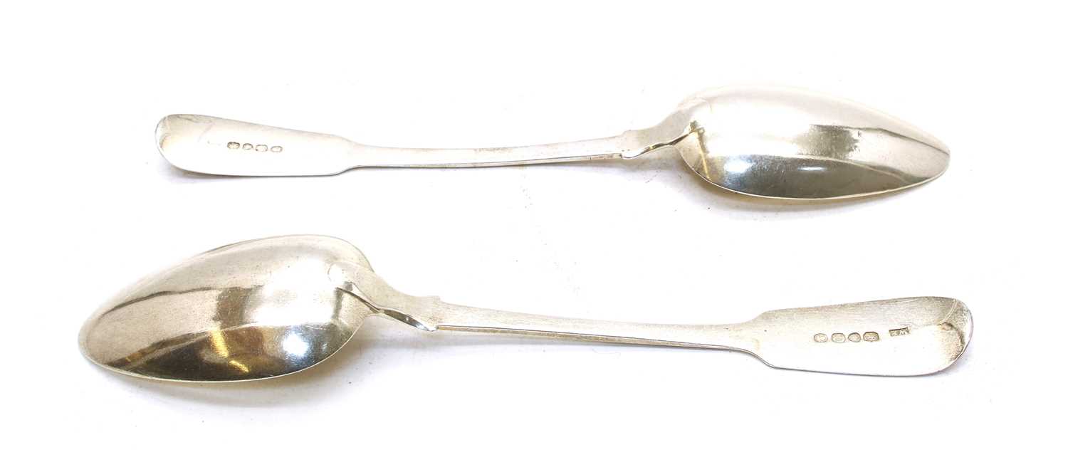 A George IV silver fiddle pattern tablespoon,