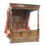 An early 17th century style oak tester bed