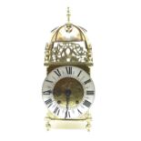 A brass 'Lantern' clock,