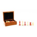 A late Victorian Staunton type ivory chess set,