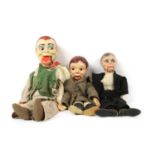 Three Charlie McCarthy dolls,
