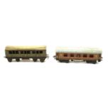 A Bing tinplate 0 gauge 'Pullman' coach in LMS livery,