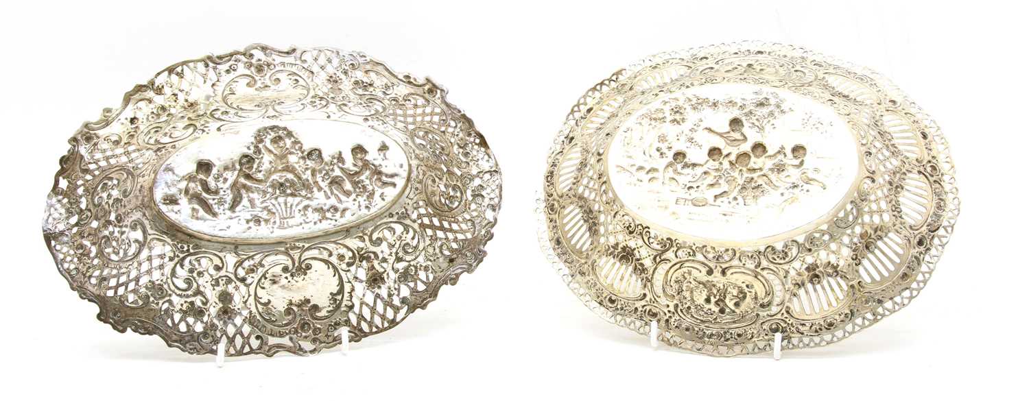 Two German silver pierced dishes, - Image 4 of 4