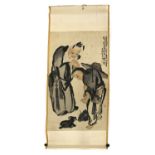 A Chinese gouache hanging scroll,