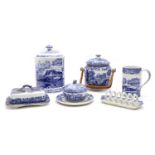 A large collection of Copeland Spode blue and white Italian ware,