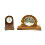 An early 20th century mahogany cased dome top mantle clock by Leroy a Paris,