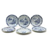 A collection of Chinese blue and white dishes,