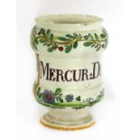 A majolica drug jar,