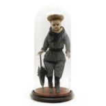 A Victorian wax head and shoulder doll,