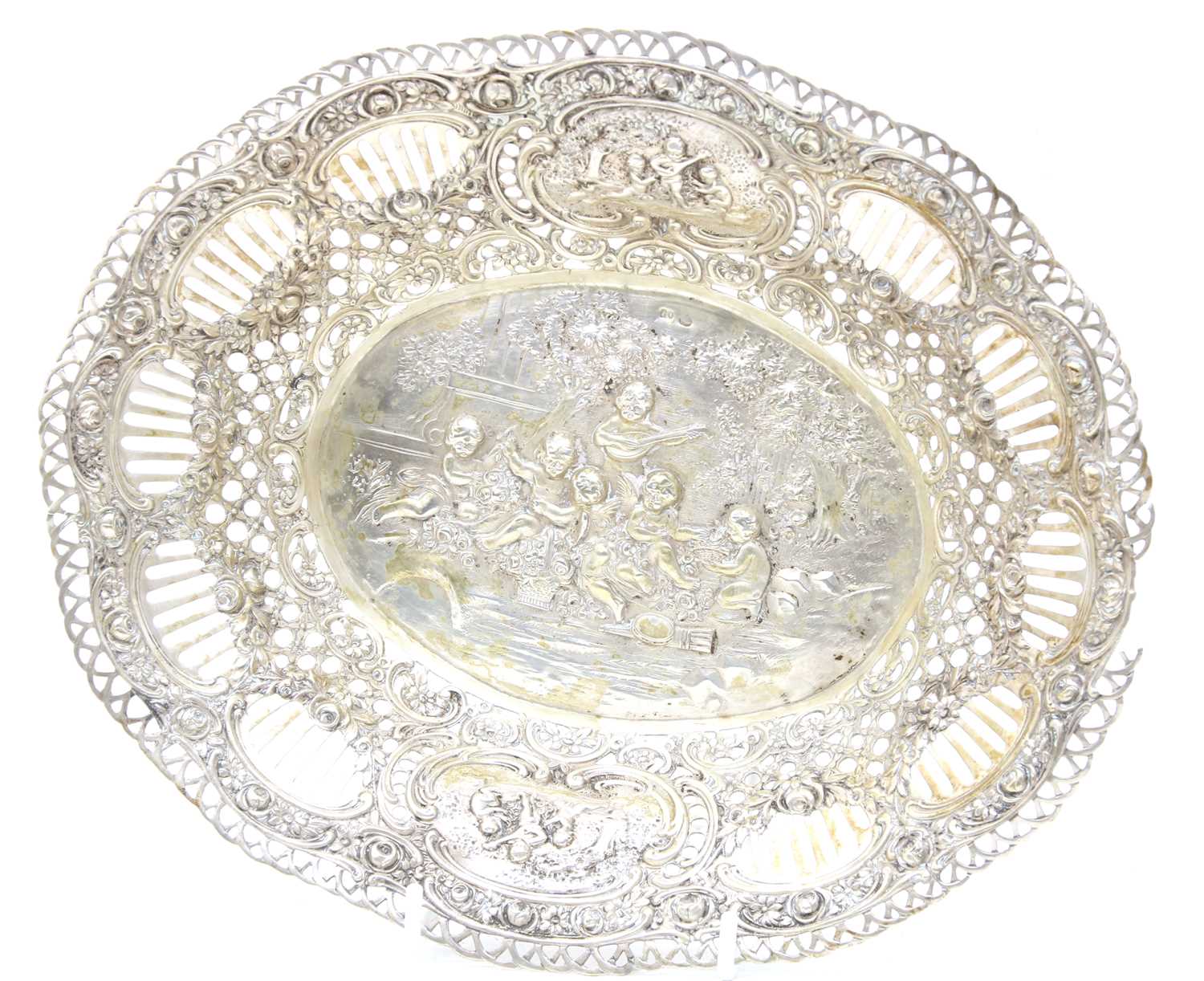 Two German silver pierced dishes, - Image 3 of 4