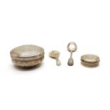 Silver items, comprising: an Egyptian silver pot,