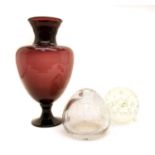 An Amethyst glass vase,