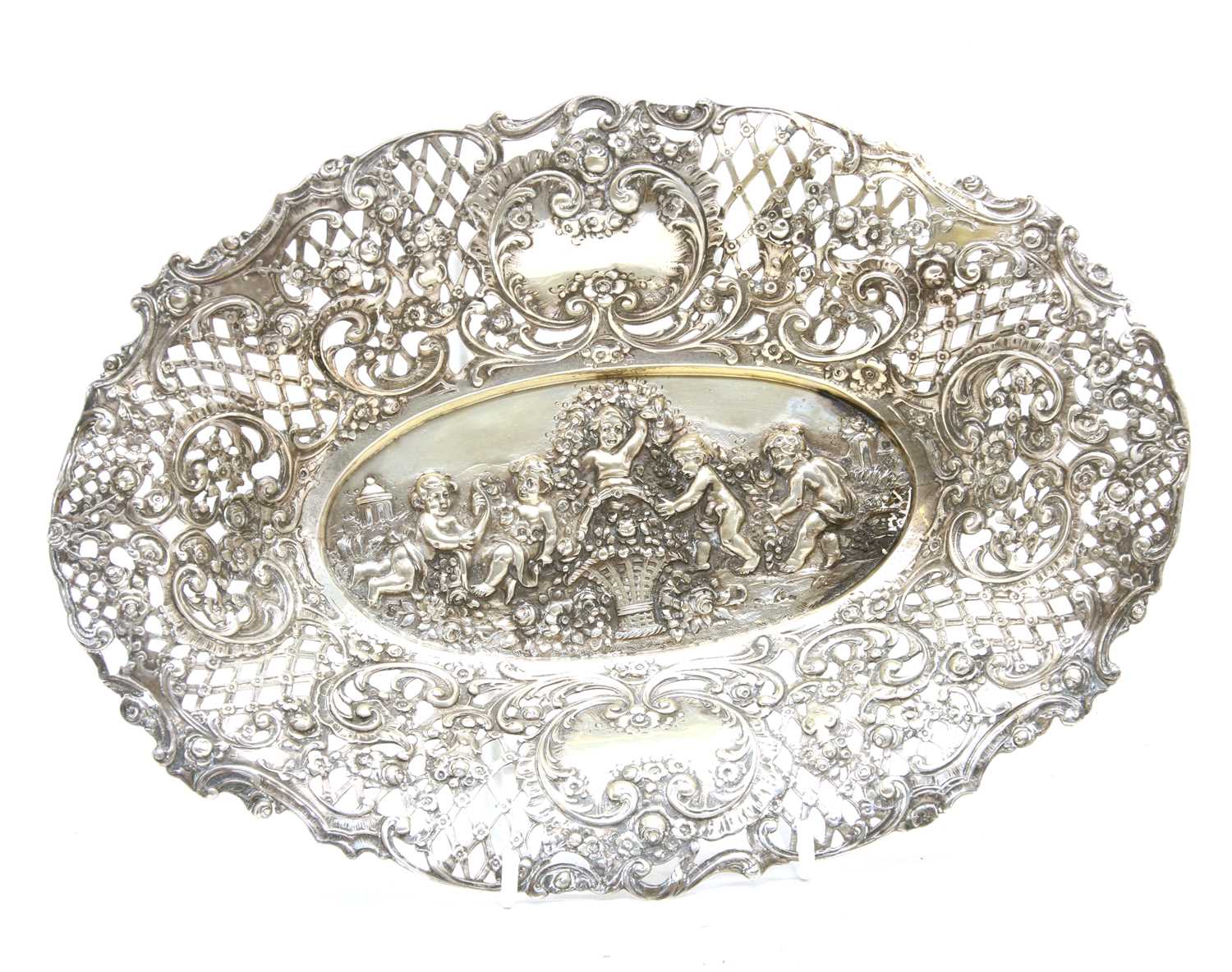 Two German silver pierced dishes, - Image 2 of 4