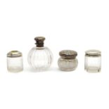 A silver mounted glass scent bottle,