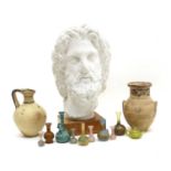 An Ancient Grecian terracotta twin handled urn