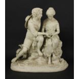 Paul and Virginia, a Copeland parian figure group modelled by Cumberworth,