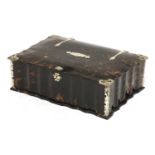 An Edwardian tortoiseshell and silver mounted table box