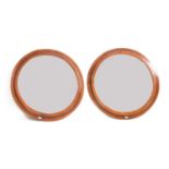 Two 'Starbay Brest' rosewood finish porthole mirrors,