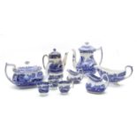 A collection of Copeland Spode blue and white Italian ware,