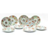 A collection of eight Chinese famille rose plates,