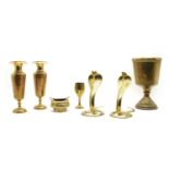 A collection of Eastern brassware