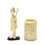 A Japanese ivory Geisha,