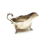 A George V silver sauce boat,