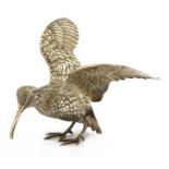 A Continental silver model of a woodcock,