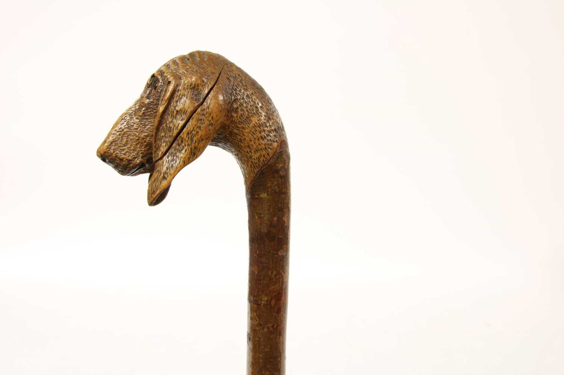 A Brigg carved bloodhound walking stick - Bild 4 aus 6