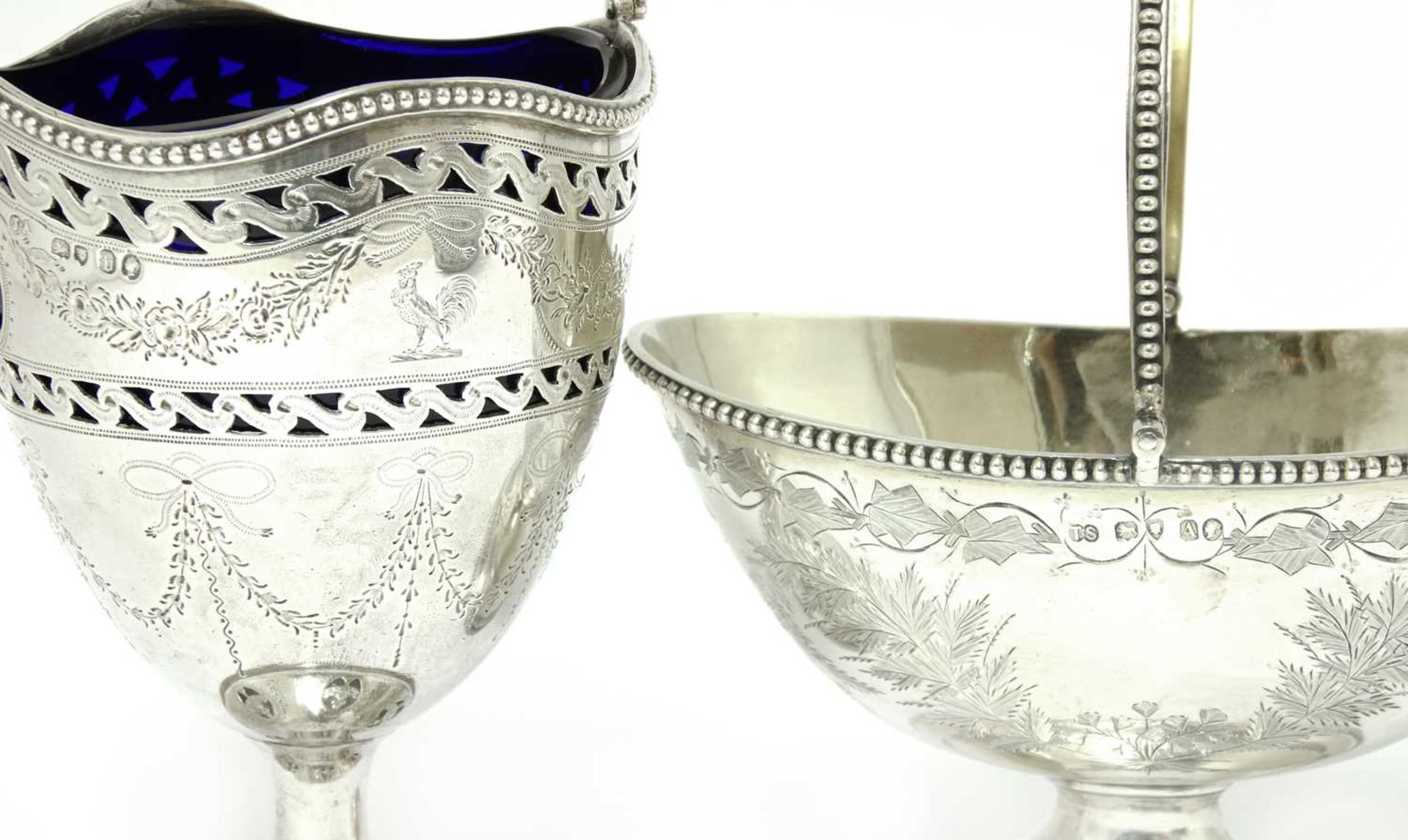 Two Victorian silver sugar baskets, - Image 2 of 3