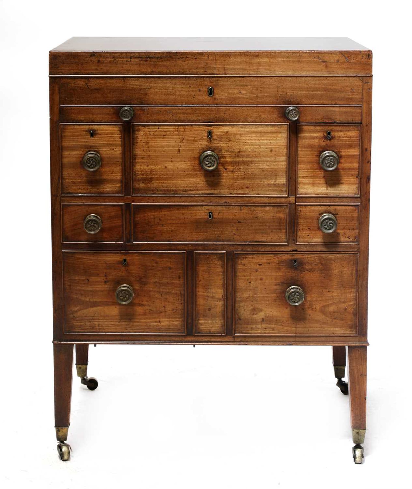 A mahogany campaign-type dressing chest, - Image 5 of 8