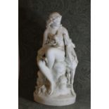 A Parian figure group with deer,