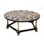A French gilt and patinated bronze low centre table,