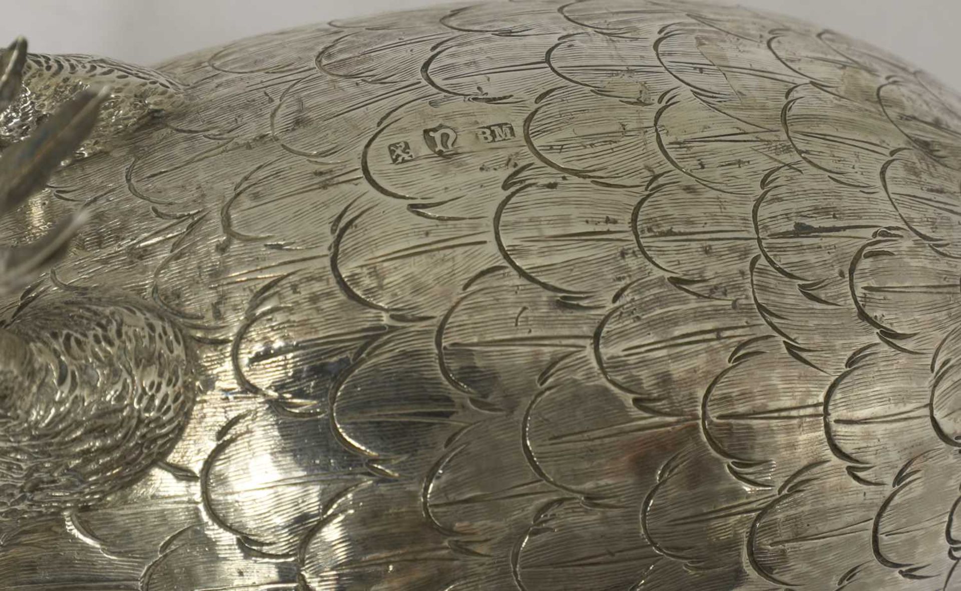 A large silver model of a partridge, - Bild 5 aus 17