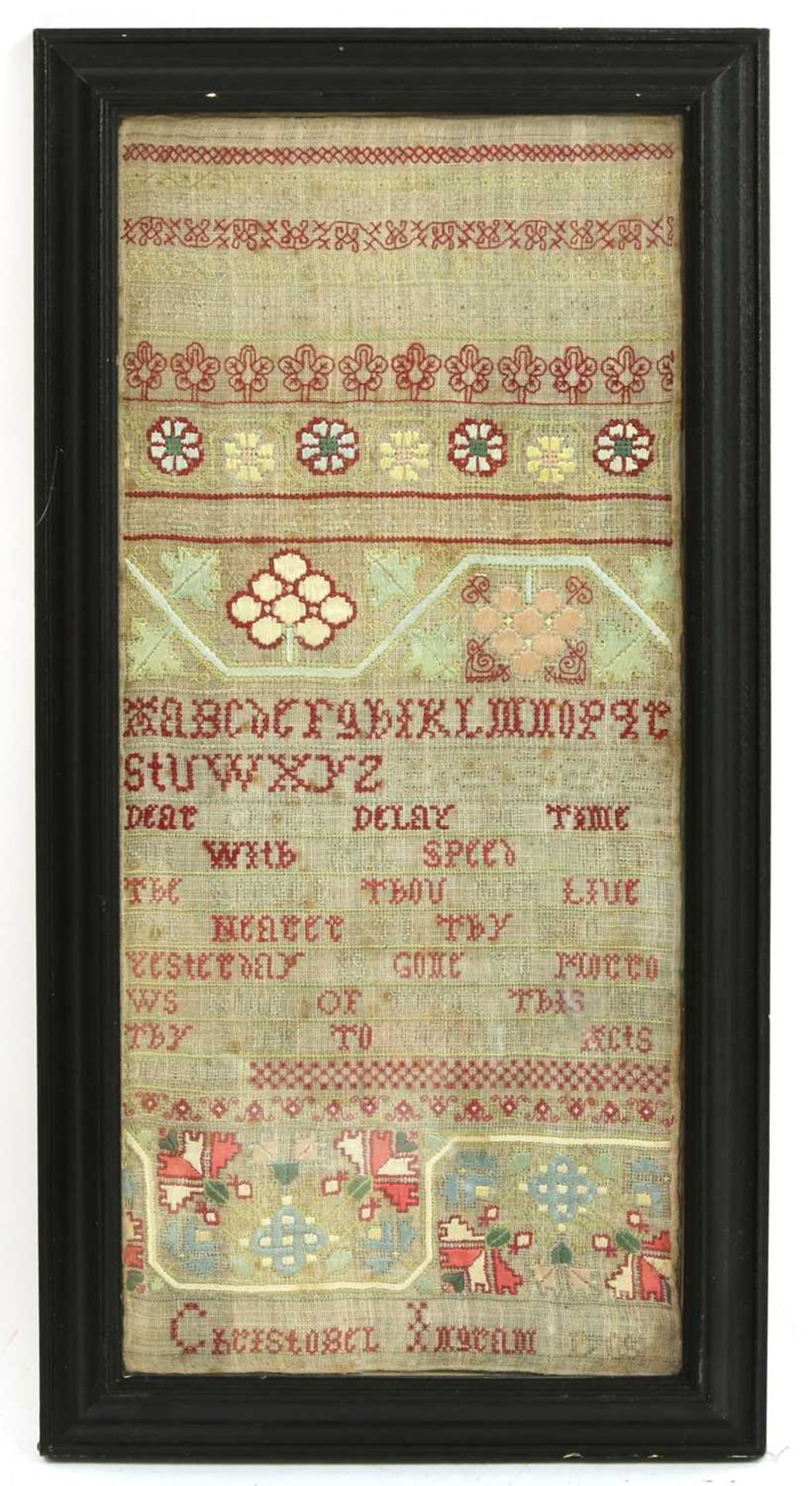 A Queen Anne banded needlework sampler, - Image 3 of 4