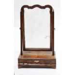 A walnut and feather banded dressing table mirror,