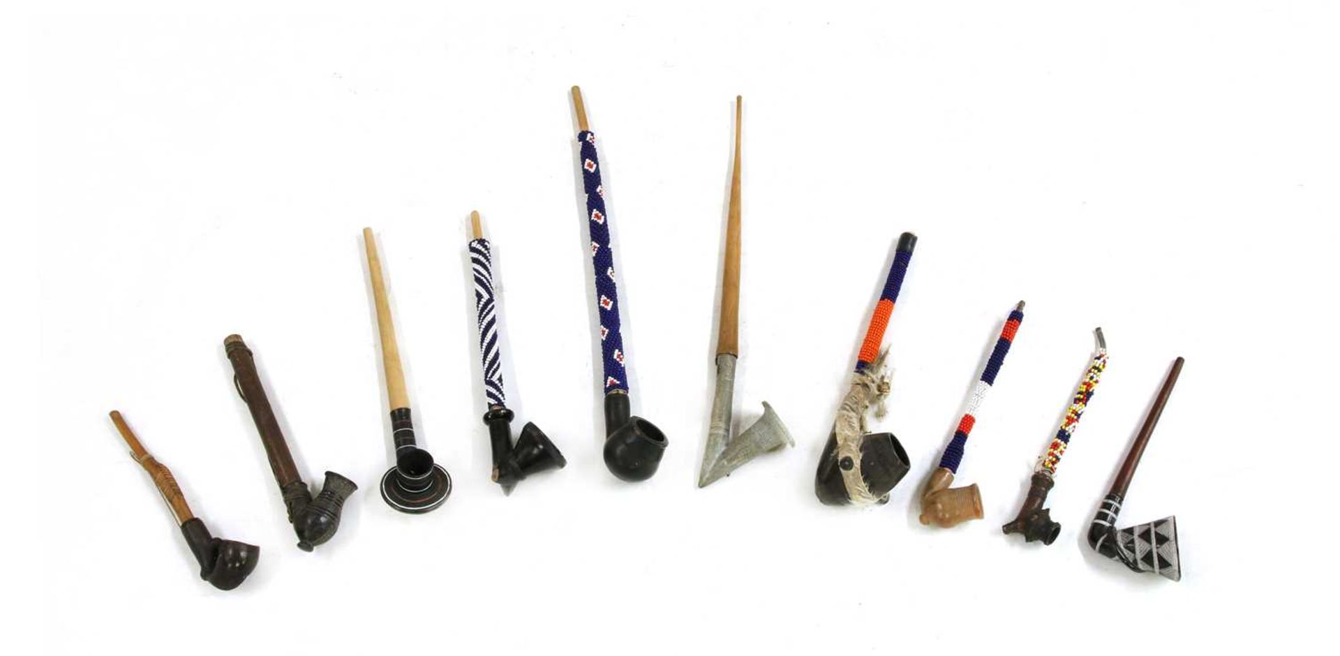 Ten African pipes,